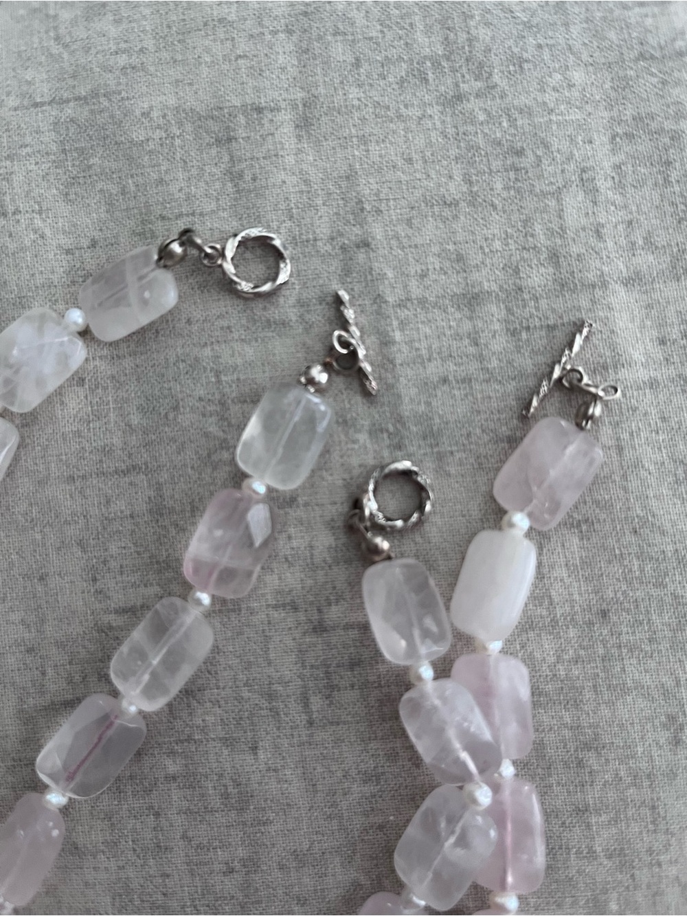 Rose Quartz Colored Beaded Necklaces - Picture 3 of 3